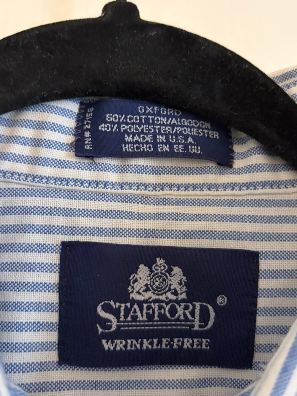 STAFFORD Wrinkle-Free striped oxford dress shirt - Picture 8 of 9